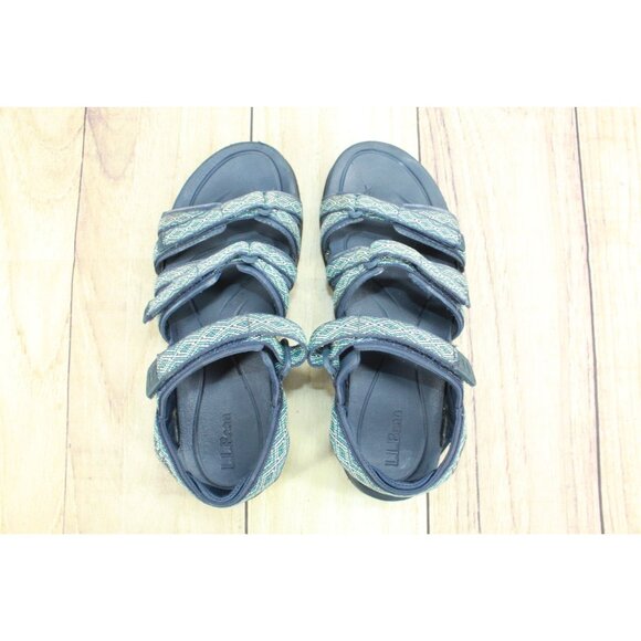 LL Bean Boothbay Water Sandals Tribal Print Blue Teal Size 7 M - Picture 8 of 9